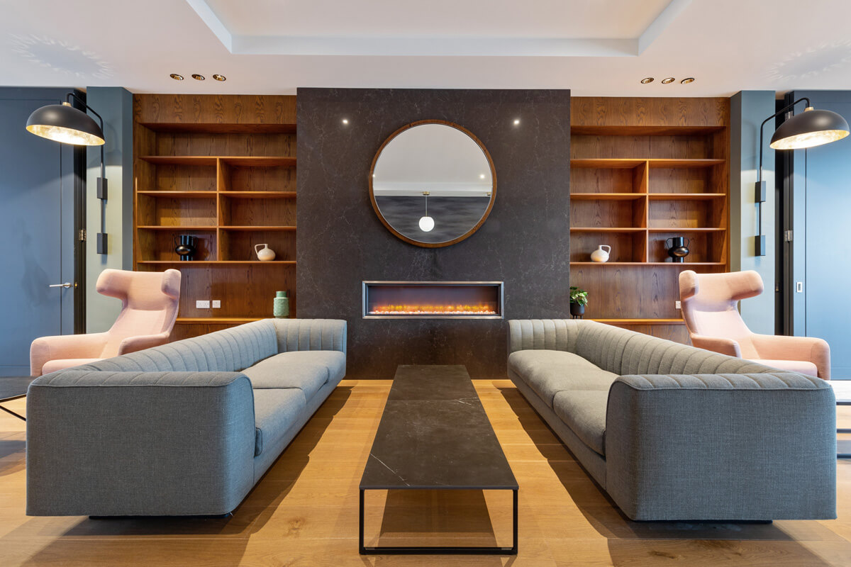 The Davitt - Reception Fireplace Seating